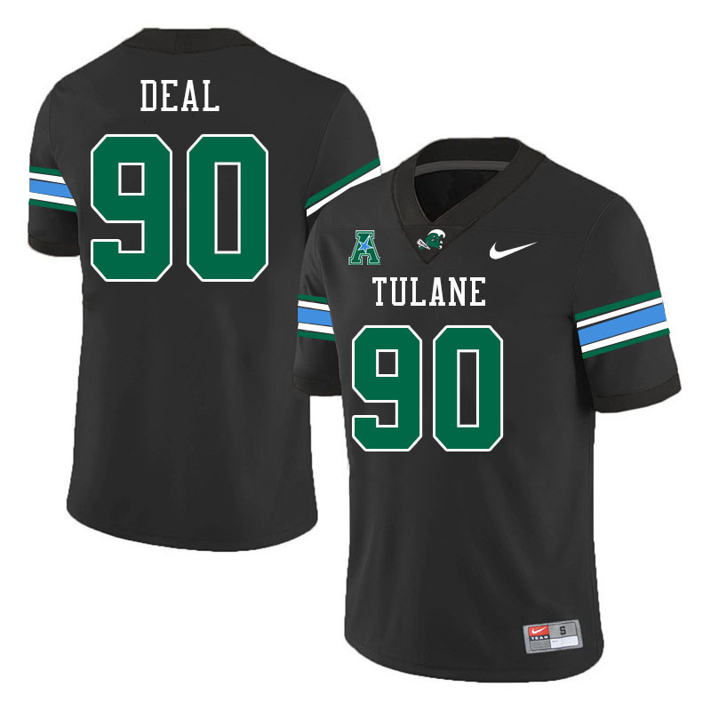 Tulane Green Wave #90 Devean Deal College Football Jerseys Stitched Sale-Black